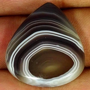 28,30 kt natürlicher Ultra Botswana Achat Birne Cabochon Edelstein 23 x 25 x 5 mm - Bild 1 von 4