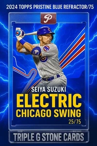 2024 Topps Pristine Blue Pristine Pulsar Refractor/75 Seiya Suzuki #74 - Imagen 1 de 6