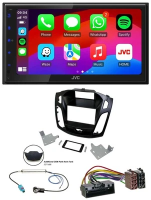 JVC Bluetooth 2DIN MP3 DAB USB Autoradio für Ford Focus 2014-2018 schwarz - Bild 1 von 4