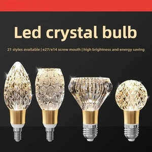 Acryl Kristall LED Birne Kronleuchter - E27/E14 Halter Mini Pendelleuchte, Fee - Bild 1 von 34