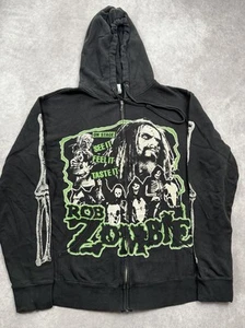 Sudadera con capucha de colección Y2K Rob Zombie On Stage para hombre talla L cremallera completa See It Feel It Taste It - Imagen 1 de 19