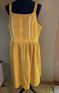 ModCloth 1X Abito smanicato giallo bianco - Foto 1 di 12
