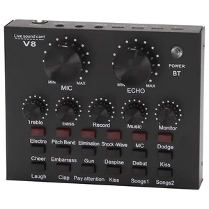 V8 Sound Card Audio Set Interface External Usb Live Microphone Sound Card9482 - Zdjęcie 1 z 8