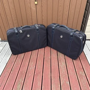 Carlton 2x Suitcase Navy Handle Travel Bag City Luggage vintage retro 73 x 49 - Picture 1 of 17