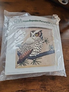 Vintage Columbia Minerva Majestic Eule Nadelspitze Bild Kit 14x14 Erica Wilson - Bild 1 von 5