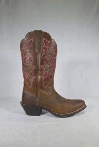Stivali da cowboy Ariat donna punta quadrata arrotondata misura 7,5B pelle marrone 10014172 - Foto 1 di 9