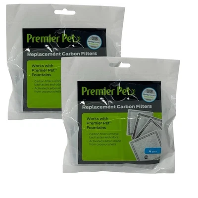 Premier Pet Carbon Filters Dog Cat Fountains Model GAC00-16285 - 8 Filters - NEW - Image 1 of 3