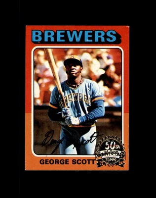 1975 TOPPS #360 GEORGE SCOTT BREWERS 50TH ANNIVERSARY TOPPS STAMP EXMT *1534 - Image 1 of 2