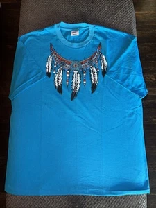 Vintage 90s 80s Hanes Native American dreamcatcher Single Stitch XXL T Shirt - Picture 1 of 10