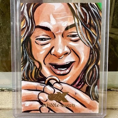 2022 Cryptozoic CZX Middle Earth Sméagol Gollum LOTR Sketch 1/1 Noval Hernawan - Image 1 of 2
