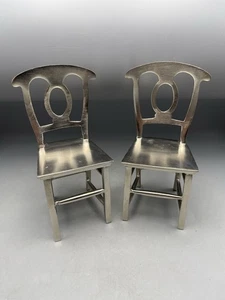 Pottery Barn Silver Chair Bookends One Pair Solid Metal - Picture 1 of 6