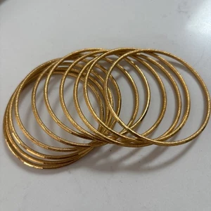 10-teiliges goldfarbenes Armreif Armband Set - Stapelbar Lagenlook Trend Modeschmuck - Bild 1 von 2