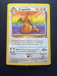 Pokémon TCG Vintage Non Holo Rare Dragonite Fossil 19/62 WotC HP - Bild 1 von 2