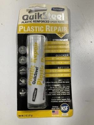 Blue Magic 16502TRI QuikSteel Strong Plastic Repair Epoxy Putty - 2 Oz, USA Made - Image 1 of 4