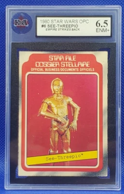 1980 O-Pee-Chee STAR WARS - GRADED Card #6 See-Threepio C-3PO C3PO - KSA 6.5 - Image 1 of 2