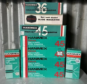 Big Lot of Hanimex Standard Han-O-Matic Slide Magazines 45 36 & Rondette 110 - Picture 1 of 5