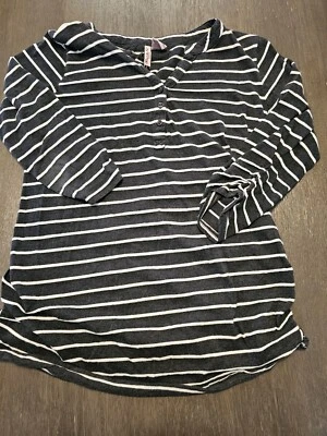 Moms The Word Women's Gray Striped Maternity Blouse Size L - Image 1 of 4