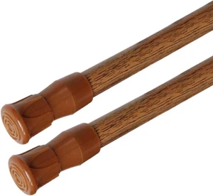 Spring Tension Curtain Rods Short Tension Rod (Wood, 16" to 28"-2Pcs, Optimum Sc - Picture 1 of 12