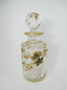 Parfum Flacon Cristal Verre France Vers 1900 Peint À La Main Style Art Nouveau - Imagen 1 de 12