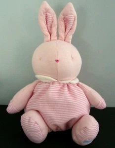 *. DOUDOU PELUCHE BOULE KLORANE LAPIN ROSE RAYE BLANC BEBE EXCELLENT ETAT - Picture 1 of 1