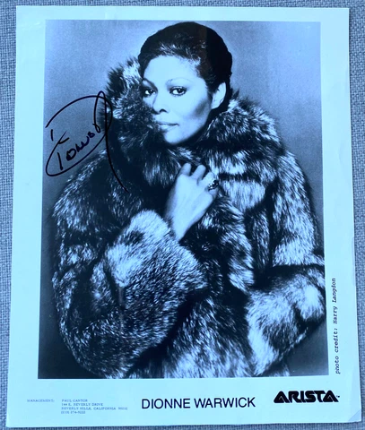 Dionne Warwick Signed In Person RARE Promo Press Photo - Authentic Cover