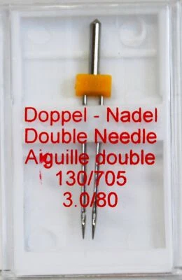 TELLISWELT Ago gemello doppio ago macchina da cucire pistone piatto 130/705 80-3