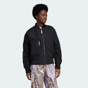 Size S- Adidas by Stella McCartney Women's Sportswear Woven Bomber Jacket, Black - Picture 1 of 7