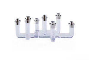 Jonathan Adler XL Clear Acrylic - 7 Taper Candle Pompidou Candelabra New RETIRED - Afbeelding 1 van 4