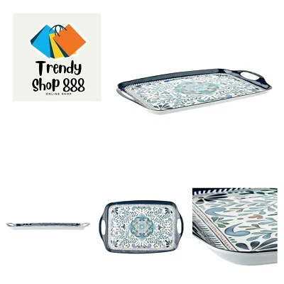 Talavera Melamine Rectangular Tray with Handles, 19" x 12", 1unit, - Image 1 of 4