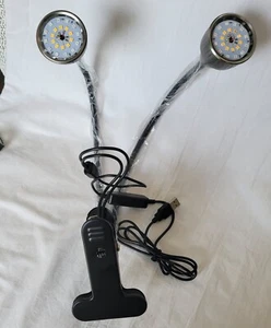 USB Flexible Dual Arm LED Clip On  Lights For Laptops - Picture 1 of 4