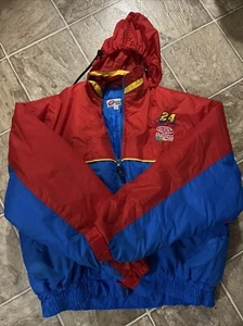 Vintage Jeff Gordon Puffer NASCAR Jacket Puffer Coat Adult L Dupont Racing - Picture 1 of 4