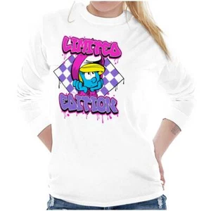 Cool Urban Smurfette Cartoon Limited Edition Long Sleeve T Shirt Tees For Women - Picture 1 of 7