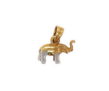 22K Two-Tone Gold Elephant Charm/Pendant