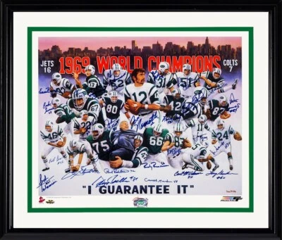 * 1968 - 69 年纽约喷气机队签名世界锦标赛印刷版 27 SIGS Namath BAS* — 第 1/4 张图片