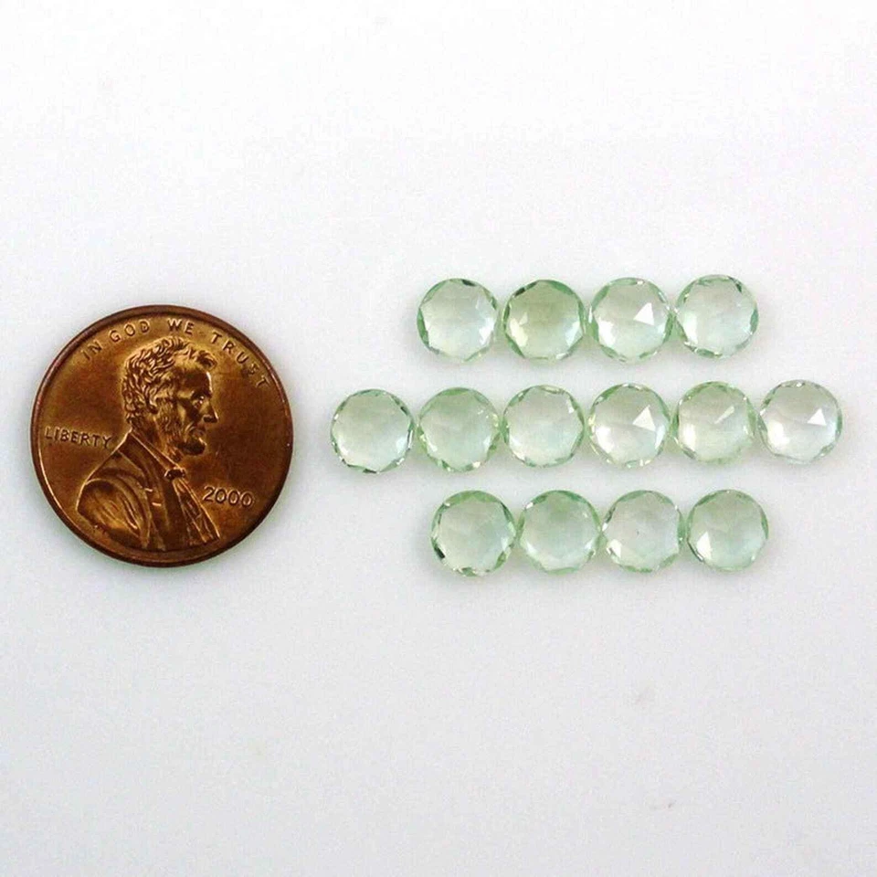 Prasiolita natural/amatista verde forma redonda corte rosa piedras preciosas sueltas 5 mm-15 mm Foto 1 de 4