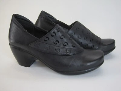 Sapatos confortáveis femininos Naot couro preto biqueira fechada salto cunha 39 novo sem etiquetas - Imagem 1 de 4