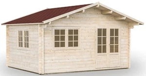 ca. 70 mm Ferienhaus + Fußboden 470x380 cm Gartenhaus Holzhaus Blockhaus Holz - Bild 1 von 6