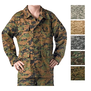 Kids Military Camouflage BDU Shirt Childrens Army Fatigues Coat Uniform Top - Picture 1 of 8