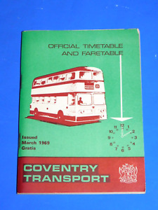 COVENTRY TRANSPORT BUS TIMETABLE BOOKLET MARCH 1969 EXC