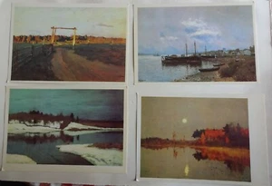 4 postcards USSR Maxi 1989. Reproductions of paintings by Levitan - Picture 1 of 9
