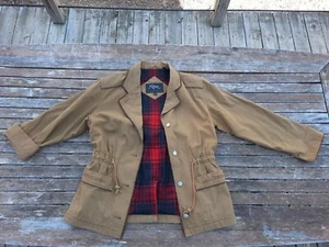 Clean Roper Range Gear Womans Small Brown Canvas Jacket Quilted Fleece Lined - Picture 1 of 14