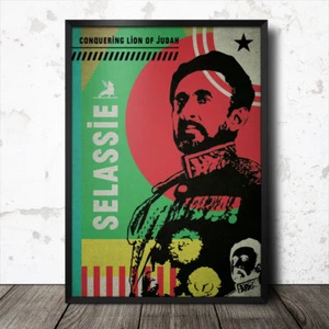 Haile Selassie Reggae Poster dub King Tubby jamaica Augustus Pablo Bob Marley - Picture 1 of 1