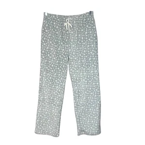 Bottoms Out Gal Womens Fleece Pajama Pants Star Print Gray White Size Large New - Picture 1 of 8