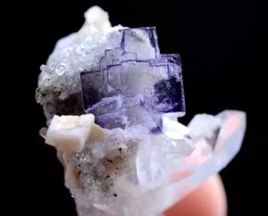 7,3 g natürliches Fenster lila FLUORIT Kristall Mineral Präparat/Yaogangxian China - Bild 1 von 10