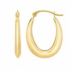 3/4" Polished Light Weight Oval Hoop Earrings Real 10K Yellow Gold 0.6gr