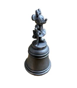 Disney Minnie Mouse Miniature Bell  Schmid Fine Pewter Bell 2.5 in Tall USA Vtg - Picture 1 of 7