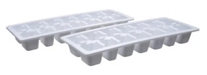 Plastic Ice Cube Tray Pack of 2 ~ White - Picture 1 of 3