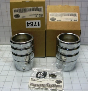 Harley Davidson Chrome Double Groove Muffler End Cap Kits 65125-02 Set of 2 - Picture 1 of 4