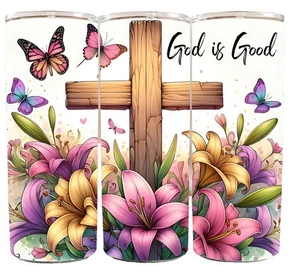 Vaso de viaje aislado God is Good Christian Bible Jesus 20 oz - Imagen 1 de 3