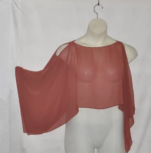 White House/Black Market Sheer Poncho With Cold Shoulder Size S Russet - Picture 1 of 2